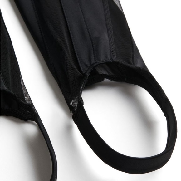 Mugler HM Mesh-paneled Stirrup Leggings Black Limited Edition - Picture 8 of 10